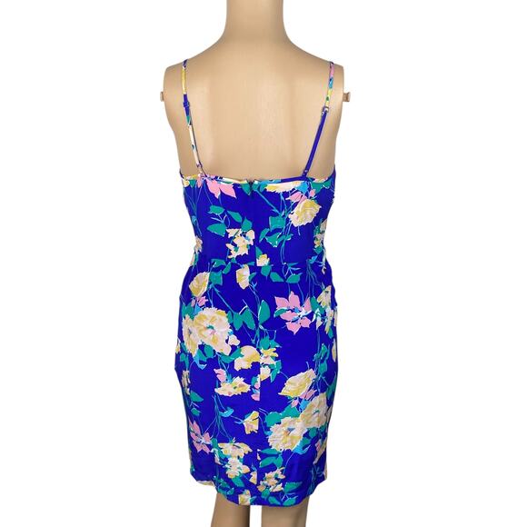 Yumi Kim Jayne Blue Floral Silk Faux Wrap Dress SZ XS - Picture 9 of 11